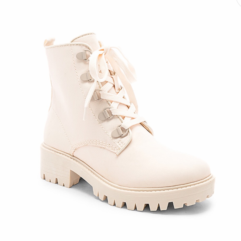 Kendall & Kyle cream combat boots